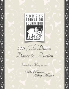 Somers Education Foundation 2011 Gala Dinner Program Cover Page