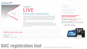 Bank of America Employee Event Registration Page