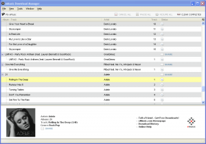 eMusic Download Manager Windows Main Download Screen