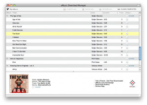 eMusic Download Manager Mac Main Download Screen
